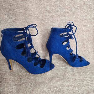 Nine West bright blue strappy heels